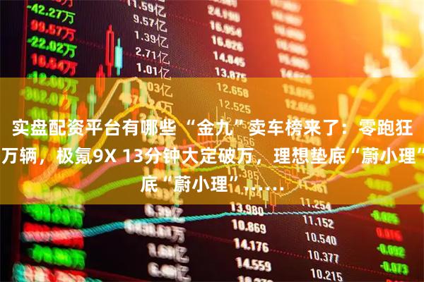 实盘配资平台有哪些 “金九”卖车榜来了：零跑狂飙超6万辆，极氪9X 13分钟大定破万，理想垫底“蔚小理”……